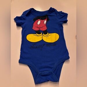 Used Disney Mickey Mouse Blue Baby Onesie